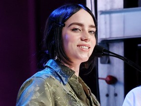 Billie Eilish speaks onstage during the 32nd Annual EMA Awards Gala honoring Billie Eilish, Maggie Baird And Nikki Reed presented by Toyota on Oct. 8, 2022 in Los Angeles, Calif.