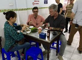 ON THE ROAD: Tom Vitale, left on the road with his friend and mentor, Anthony Bourdain. DO HUNG FI/ TOM VITALE