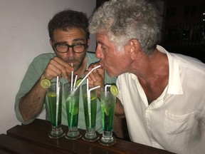 Parts Unknown producer Tom Vitale and the tragic star, Anthony Bourdain.