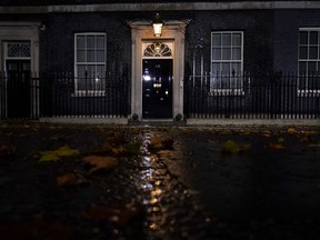 A general view of 10 Downing Street, in London, Sunday, Oct. 23, 2022.