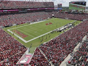 The Miami Dolphins and Tampa Bay Buccaneers play an NFL football game at Raymond James Stadium in Tampa, Fla., Oct. 10, 2021.