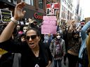 Members of the Iranian community and their supporters rally in solidarity with protesters in Iran, after Mahsa Amini, 22, died in police custody for allegedly wearing a hijab improperly, in Ottawa on Sunday, September 25, 2022 .