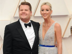 James Corden and Julia Carey arrives at The 92nd Academy Awards in Los Angeles, Feb. 9, 2020.