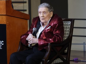 Jerry Lee Lewis speaks at the Country Music Hall of Fame in May.