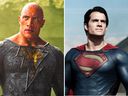 Dwayne Johnson as Black Adam and Henry Cavill as Superman.