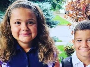 Mia (Emilia) Friere, 8, and Noah Freire, 6, were killed on Saturday in a tragic ATV accident. GOFUNDME