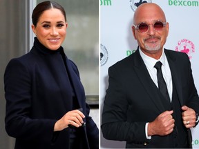 Meghan, Duchess of Sussex, left, and comedian Howie Mandel.