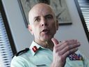 Chief of the defence staff Gen. Wayne Eyre takes part in an interview at Defence Headquarters in Ottawa on Tuesday, Oct. 11, 2022.