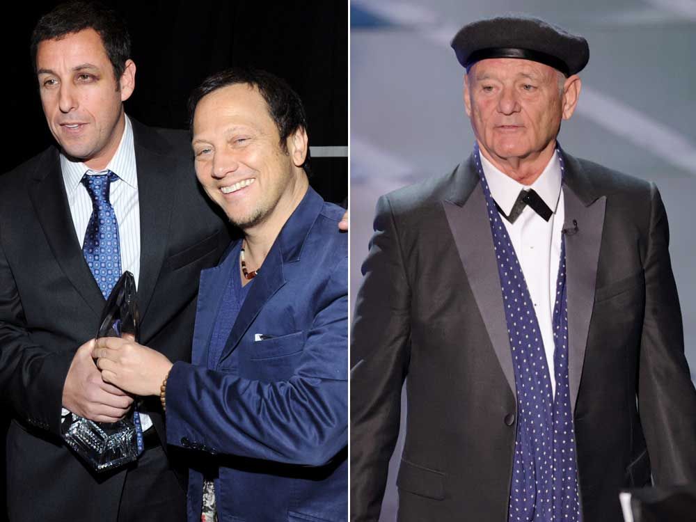 El actor de comedia Adam Sandler, Rob Snyder y Bill Murray retratan esta combinación de esta combinación.