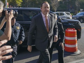 Actor Kevin Spacey arrives at Federal court for his civil lawsuit trial, Wednesday, Oct. 12, 2022, in New York.