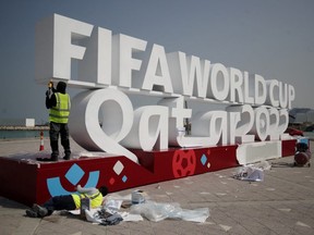 Soccer Football - FIFA World Cup Qatar 2022 Preview - Doha, Qatar - October 26, 2022. General view of signage in Doha ahead of the World Cup.