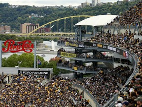 A general view of the game between the New York Jets and the Pittsburgh Steelers at Acrisure Stadium on October 2, 2022 in Pittsburgh.