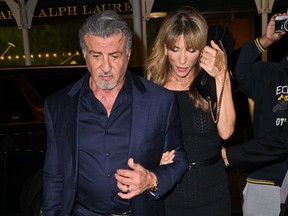 Sylvester Stallone and Jennifer Flavin are pictured in New York City on Oct. 6, 2022