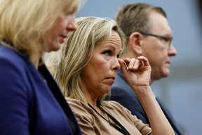 Freedom Convoy organizer Tamara Lich sits in attendance during the first day of the Public Order Emergency Commission in Ottawa, Oct. 13, 2022.