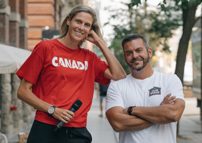 Team Canada’s Sarah Pavan, Olympic beach volleyball player, along with celebrity chef, Dave Barnett, to help galvanize Canadians to get involved with the survey – supplied