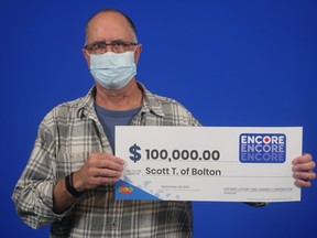 Scott Tilley, of Bolton, scored big playing Lotto 6/49 Encore.