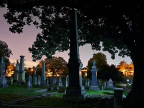 Congressional Cemetery as the sun goes down in Washington, D.C., on Oct. 18, 2022.