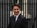 Prime Minister, Justin Trudeau, arrives at 10 Downing Street to meet then British Prime Minister Liz Truss on Sept. 18, 2022 in London.