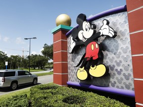 A view of Mickey Mouse at the Walt Disney World theme park entrance on July 9, 2020 in Lake Buena Vista, Fla.