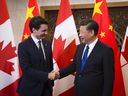 Prime Minister Justin Trudeau meets with Chinese President Xi Jinping at the Diaoyutai State Guesthouse in Beijing, China on Tuesday, December 5, 2017. 