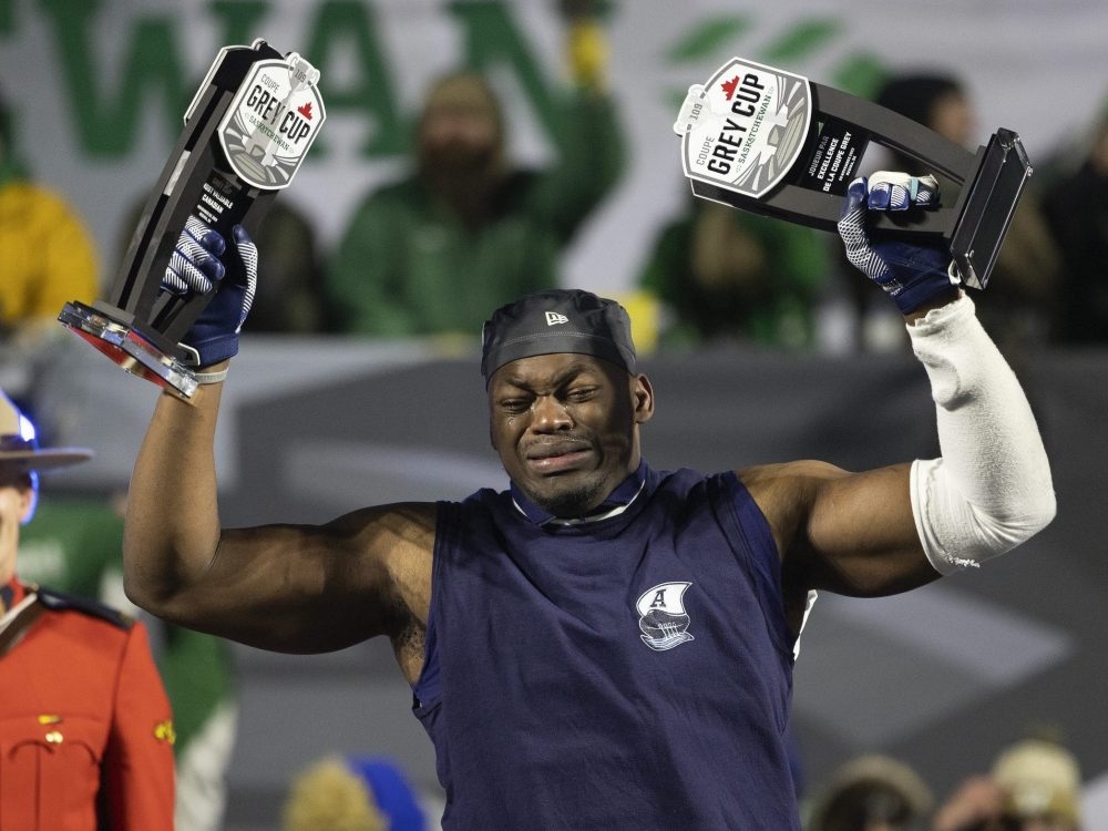 Argonauts linebacker Henoc Muamba named Grey Cup MVP, outstanding