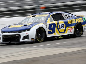 Chase Elliott, driver of the #9 NAPA Auto Parts Chevrolet, drives during the NASCAR Cup Series Xfinity 500 at Martinsville Speedway on October 30, 2022 in Martinsville, Virginia.