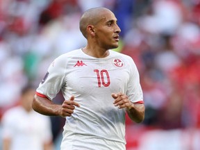 Wahbi Khazri of Tunisia during the FIFA World Cup Qatar 2022 Group D match between Tunisia and Australia at Al Janoub Stadium on November 26, 2022 in Al Wakrah, Qatar.