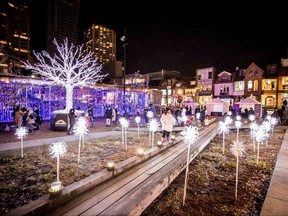 Holiday lights at Bloor-Yorkville Holiday Magic