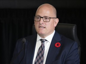 Windsor Mayor Drew Dilkens appears as a witness at the Public Order Emergency Commission on Nov. 7, 2022 in Ottawa.