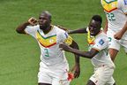 Senegal defender Kalidou Koulibaly celebrates after scoring his team's second goal against Ecuador.