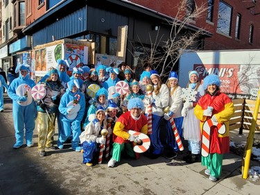 Participants decked out in costumes pose for a photo during the Santa Claus Parade in Toronto on Sunday, Nov. 20, 2022. SUPPLIED PHOTO