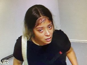 An image released by Toronto Police of a female suspect in a Sept. 20, 2022 assault.