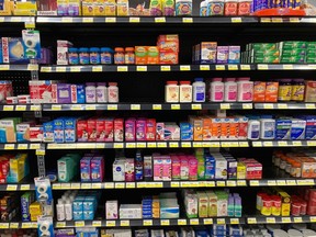 Tylenol, Motrin, Advil, and Tempra cough products for children are easy to find anywhere from Mexico to the Cayman Islands (pictured here), but you won't find these products in Canada or western New York.