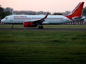 An Air India Airbus A320 passenger plane moves on the runway after landing at Sardar Vallabhbhai Patel International Airport, in Ahmedabad, India, October 22, 2021.
