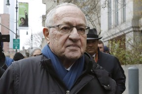 In this Dec. 2, 2019 file photo, attorney Alan Dershowitz leaves federal court in New York. AP