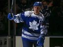 The captain of Team Salming - Borje Salming salutes the crowd - as he hits the ice for Team Salming at the Hockey Hall of Fame Legends Classic Game - Team Lindros NHL Legends def. Team Salming Leafs Legends 8-7 at the ACC in Toronto on Sunday November 13, 2016. Jack Boland/Toronto Sun/Postmedia Network