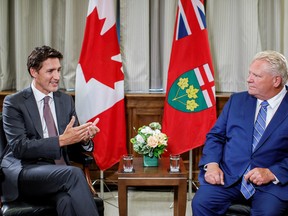 LILLEY: Trudeau's campaign to defend Charter rights rings hollow - Toronto Sun 2 Canada's Prime Minister Justin Trudeau speaks with Ontario Premier Doug Ford at Queen's Park provincial legislature in Toronto, Ontario, on Aug. 30, 2022.