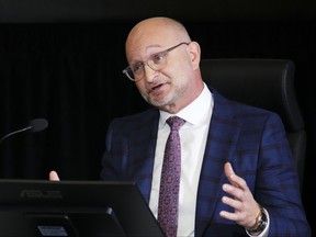 Minister of Justice and Attorney General of Canada David Lametti appears as a witness at the Public Order Emergency Commission in Ottawa, on Wednesday, Nov. 23, 2022.