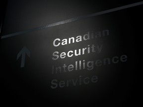 A sign is pictured outside the Canadian Security Intelligence Service (CSIS) headquarters in Ottawa November 5, 2014.