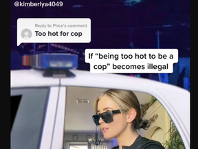 An Arizona police officer doesn't buy the charge some TikTok users have thrown at her: That she's "too hot" to be an actual cop.