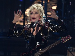 Dolly Parton performs during the 37th Annual Rock and Roll Hall of Fame Induction Ceremony at the Microsoft Theatre on November 5, 2022, in Los Angeles.