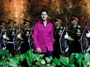 Canada's Prime Minister Justin Trudeau arrives for the welcoming dinner during the G20 Summit in Badung on the Indonesian resort island of Bali on November 15, 2022. (Photo by WILLY KURNIAWAN/POOL/AFP via Getty Images)