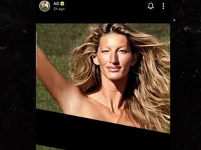 Antonio Brown posted a photoshopped picture of Gisele Bundchen to his Snapchat without the black bar.