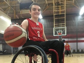 Ibrahim Odza, 13, at Rolling Rebels practice at Variety Village.