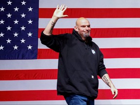 Pennsylvania Lieutenant Governor and U.S. Senate candidate John Fetterman arrives to speak during his 2022 U.S. midterm elections night party in Pittsburgh, Pa., Nov. 9, 2022.