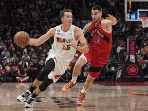 Raptors forward Juancho Hernangomez has been getting more playing time with so many of his teammates sidelined. 
Credit: