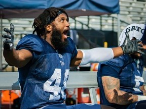 Argos linebacker Wynton McManis may be hamming it up during this practice, but he’ll be all business this afternoon against the Montreal Alouettes in the East Division final at BMO Field.
