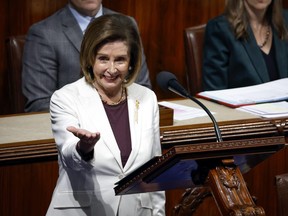 U.S. Speaker of the House Nancy Pelosi (D-CA) delivers remarks from the House Chambers of the U.S. Capitol Building on Nov. 17, 2022 in Washington, D.C.