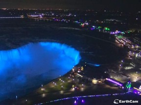 Teresa Tiano and her My Gut Feeling campaign is lighting monuments periwinkle blue to raise awareness of stomach cancer.