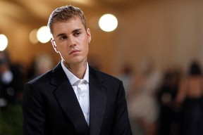Justin Bieber at the Met Gala in New York on Sept. 13, 2021. Mario Anzuoni/Reuters Files